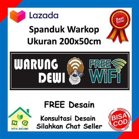 Contoh desain spanduk konter jasa desain grafis online sumber : Spanduk Warung Kopi Free Wifi - desain spanduk keren
