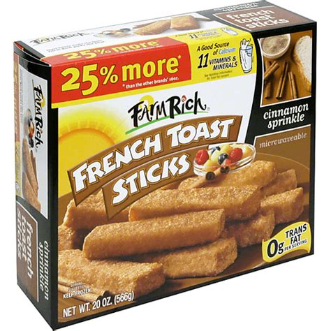farm rich french toast sticks cinnamon sprinkle frozen foods riesbeck