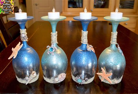 Summer And Sea Wine Glasses Candle Holders