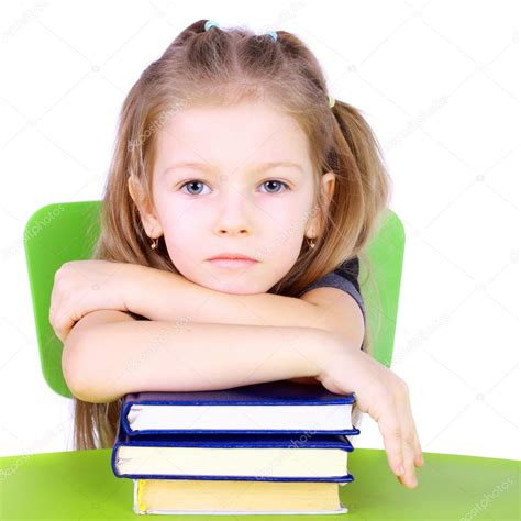 Little Girl With Books — Stock Photo © Lanych 81086806
