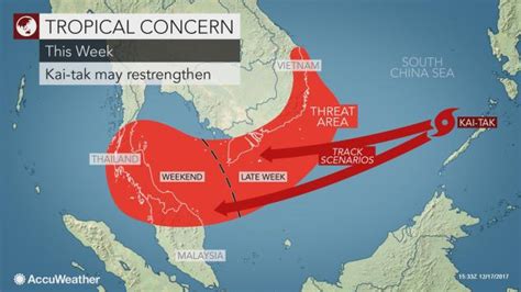 Tropical Storm Kai Tak May Target Vietnam Malay Peninsula After