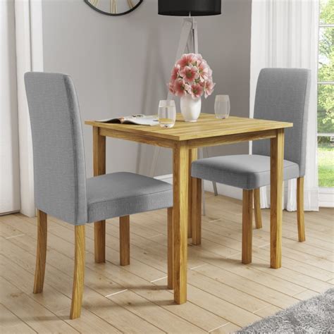 Dining sets up to 2 seats. Small Oak Dining Table & 2 Grey Dining Chairs - New Haven ...