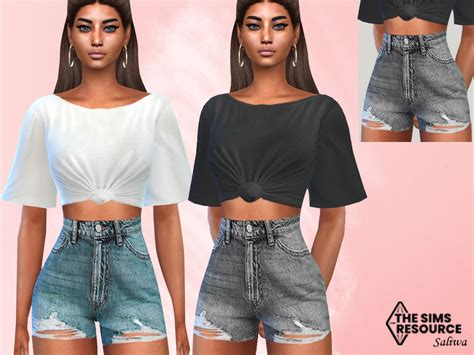 The Sims Resource Ripped High Waisted Denim Shorts