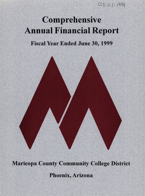 1999 Maricopa County Community College District Comprehensive Annual