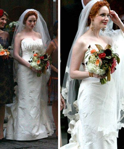 Christina Hendricks Wedding Dress At Half The Price Celebrity Wedding Dresses Wedding