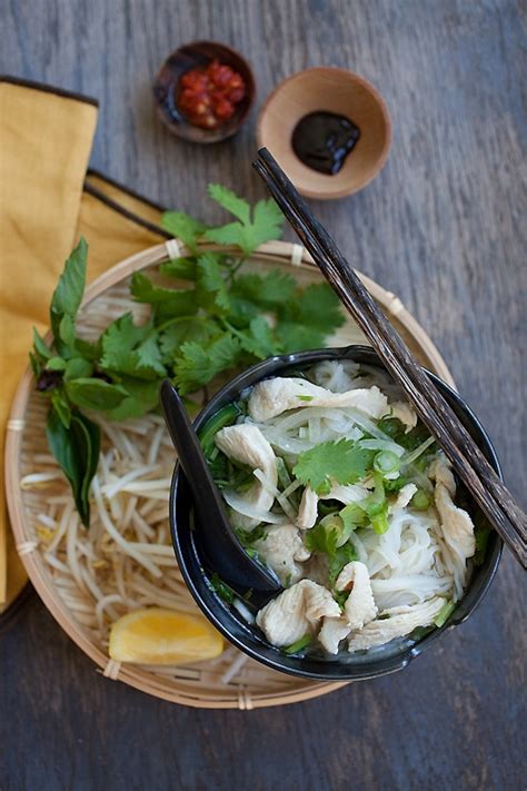 Bring chicken stock, fish sauce, garlic, ginger, lemon grass, and green onions to a boil in a large pot. Chicken Pho (The Best Vietnamese Pho Recipe!) - Rasa Malaysia