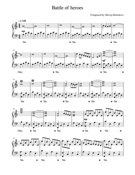 Battle Of Heroes Sheet Music For Piano Solo