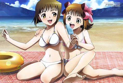 2girls Amamiharuka Beach Bikini Greeneyes Hagiwarayukiho Idolmaster