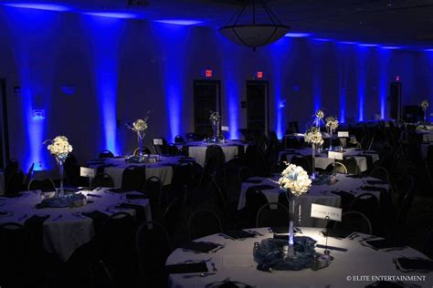 Loving This Blue Uplighting With White Centerpieces Prom Planning