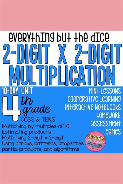 2 Digit Multiplication Double Digit Games Practice Activities