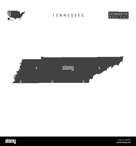 Tennessee Us State Blank Vector Map Isolated On White Background High