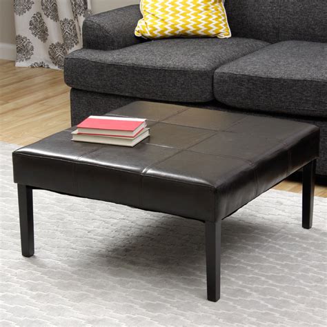 Forgo the typical coffee table for something a bit more modern. Square Faux Leather Coffee Table Ottoman - Contemporary ...