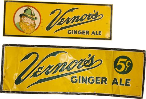 Lot Of 2 Vernors Ginger Ale Signs