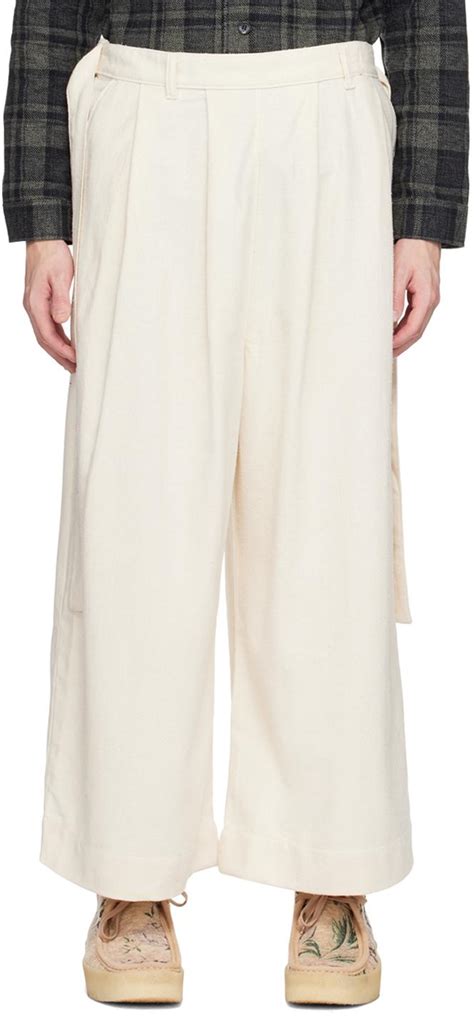 Naked Famous Nakedfamous Denim Off Wide Trousers In White For Men
