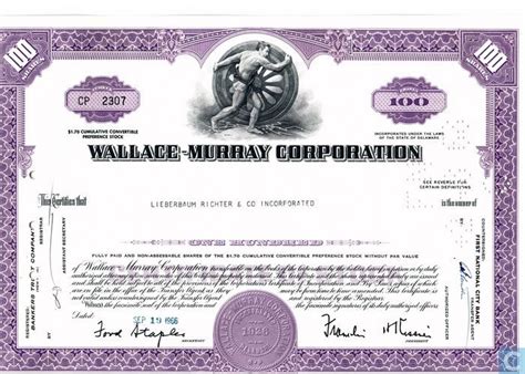 When a preferred share is redeemable, the company that issued it can require the shareholder to sell the share back to the firm at a set price. Wallace-Murray Corporation, Certificate for 100 shares ...