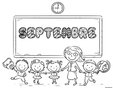 Coloriage Septembre Ecole Classe Maternelle Scolaire Dessin Septembre à