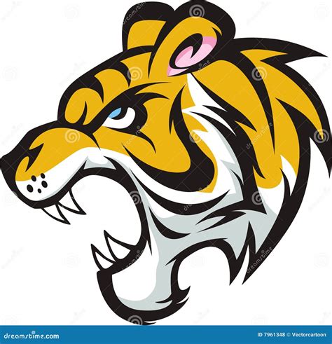 Roaring Tiger Head Cartoon Vector 70939205