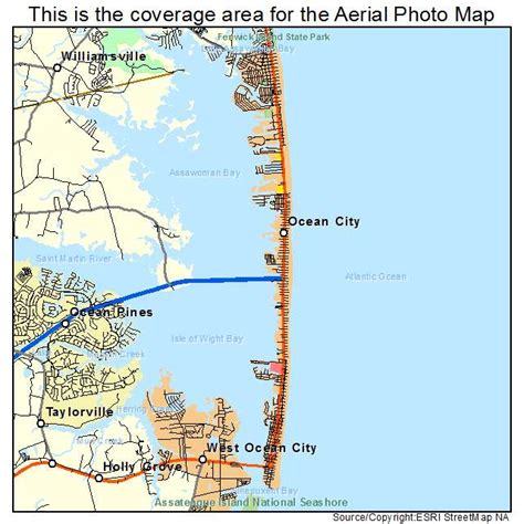 Aerial Photography Map Of Ocean City Md Maryland