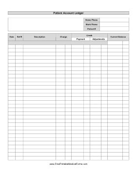 But to find the balance, you need to do some math. A simple printable ledger for a medical office, including ...