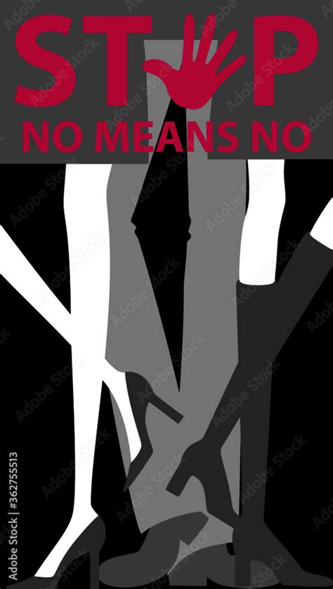 no means no sexual harassment prevention social issue poster stock vector adobe stock