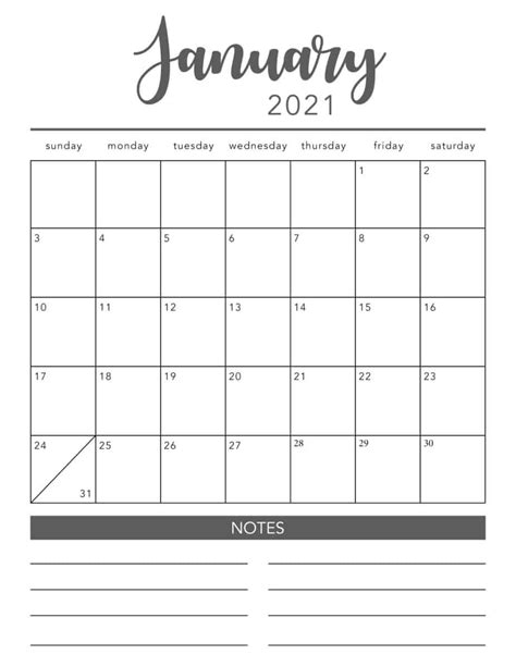 2021 Printable Monthly Calendar With Lines Calendar Printables Free