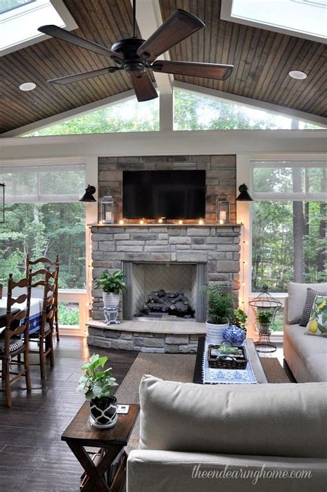 27 Best Screened Porch With Fireplace Images On Pinterest Porch Ideas