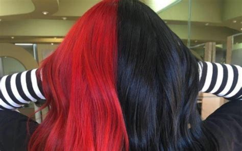 view half red half black hair pictures goodprintablecouponsforenfamil