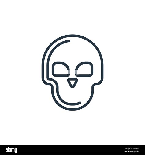 Skull Outline Vector Icon Thin Line Black Skull Icon Flat Vector Simple Element Illustration