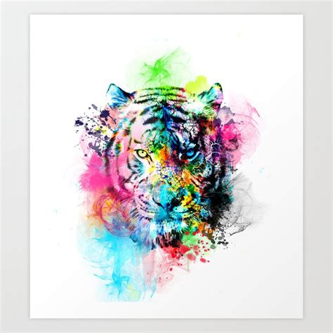 Colorful Tiger Art Print By Bekim Art Society6