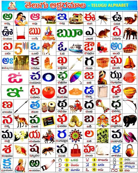 Telugu Alphabets For Kids Telugu Aksharamala Wall Chart For Kids