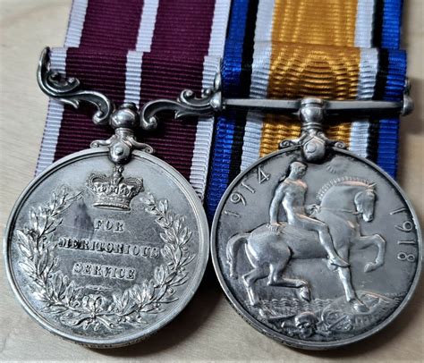 Ww1 Meritorious Service Medal And British War Medal To Sgt Green 24th Ox