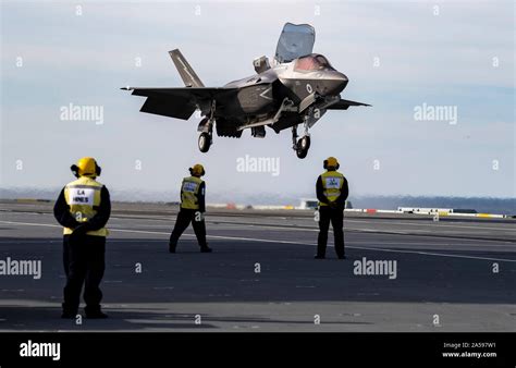 191017 N Qi061 1159 Atlantic Ocean Oct 17 2019 An Uk F 35b Lightning Fighter Jet Performs A