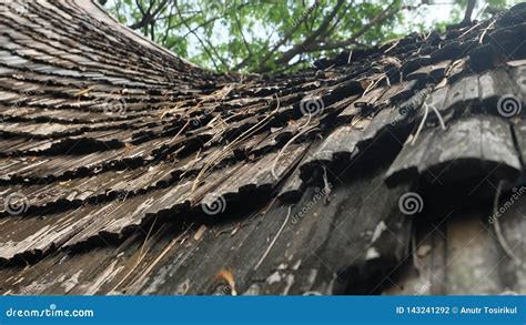 Abstract Background Traditional Bamboo Roof Tile Stock Photo Image
