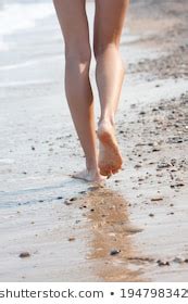 Woman Walking On Sand Beach Stock Photo Edit Now 207550207