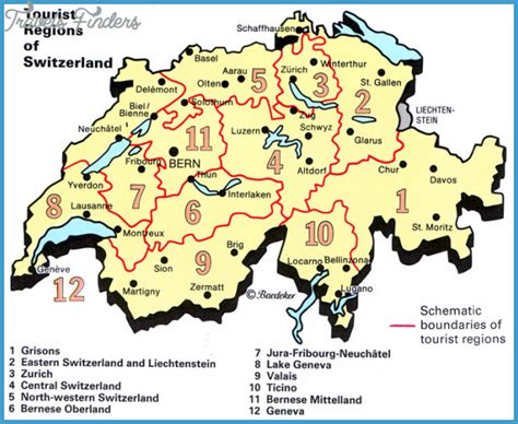 Switzerland Map Tourist Attractions Travelsfinderscom