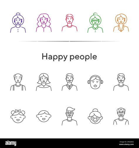 Happy People Icons Stock Vector Image And Art Alamy