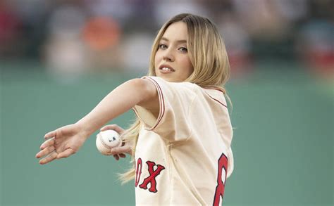 Sydney Sweeney Plays Ball In A Cropped Jersey And Golden Goose Sneakers At The Red Sox Game In