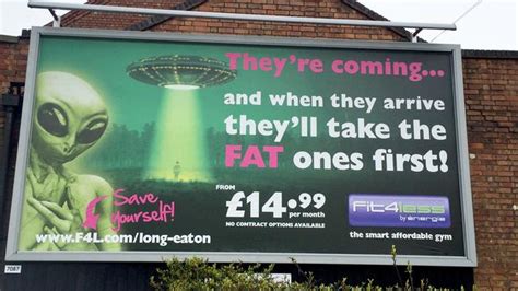 Fat People Will Be Abducted By Aliens Gym Chain Slammed For Billboard Ad