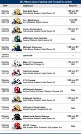 Notre Dame Football Schedule 2017 Printable