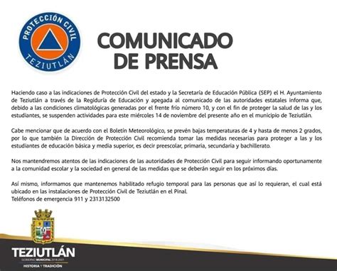 Comunicado De Prensa