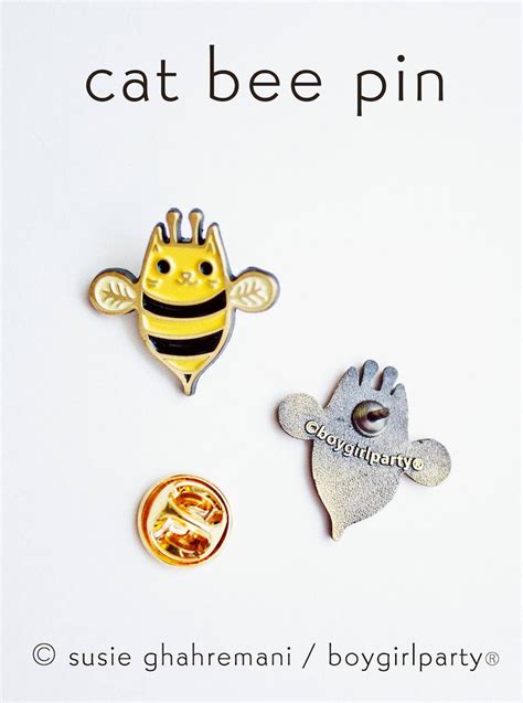 Enamel Pin Cat Bee Cat Pin Bee Pins Honey Bee Brooch Etsy Canada