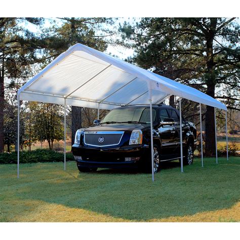 4.6average based on 5 product ratings. King Canopy 10 x 27 ft. Universal Canopy Carport ...
