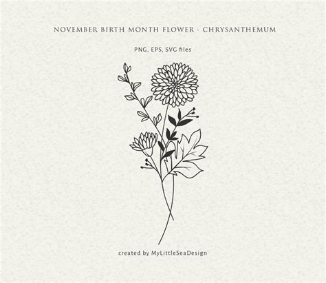 The Cover Art For November Birth Month Flower Chrysanthemum