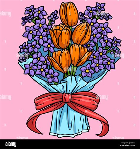Flower Bouquet Colored Cartoon Illustration Stock Vector Image And Art
