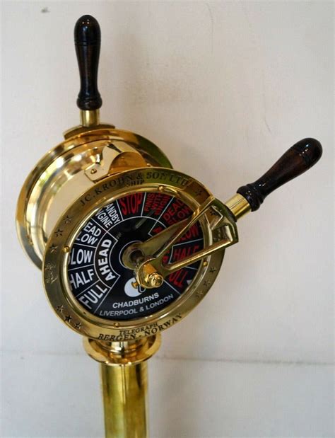 Vintage Brass Telegraph Navy Ship Engine Room Brass Finish With Wooden Base Etsy