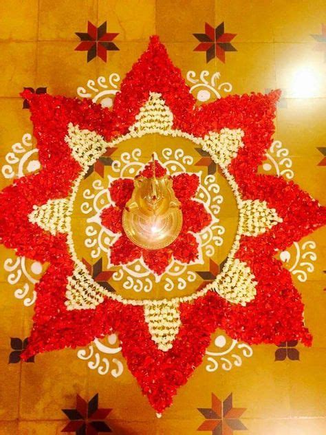 Rangoli Pooja Room Design Flower Rangoli Diwali Decorations