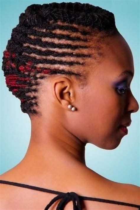 The casual updo has cute bangs to go with it and will suit both formal and everyday settings. 20 Short Dreadlocks Hairstyles Ideas for Women
