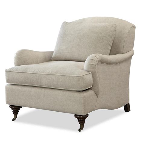 Churchill Linen Upholstered English Rolled Arm Chair Zin Home