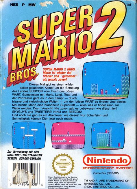 Super Mario Bros 2 1988 Box Cover Art Mobygames