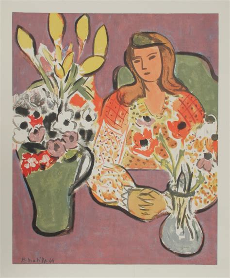 Lot Henri Matisse Woman With Flowers Screenprint Poster